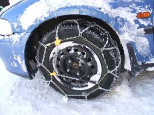 Make sure snow chains are fitted properly